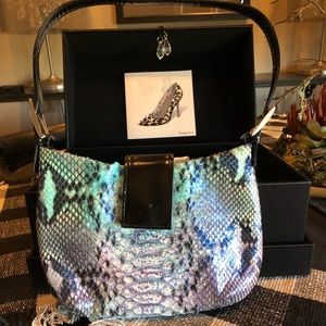 Vintage Claudia Ciuti Lilac & Turq Anaconda Bag
